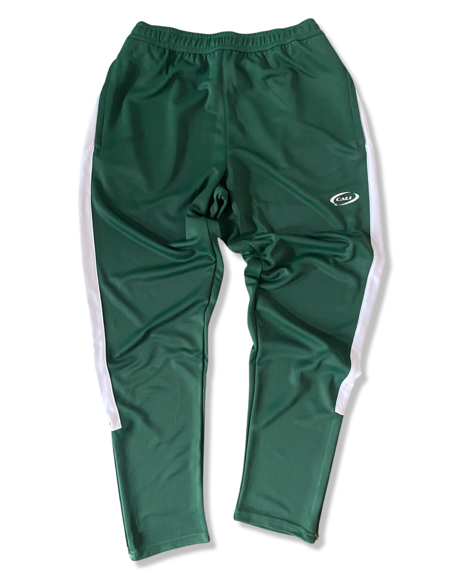 Green and 2024 white track pants