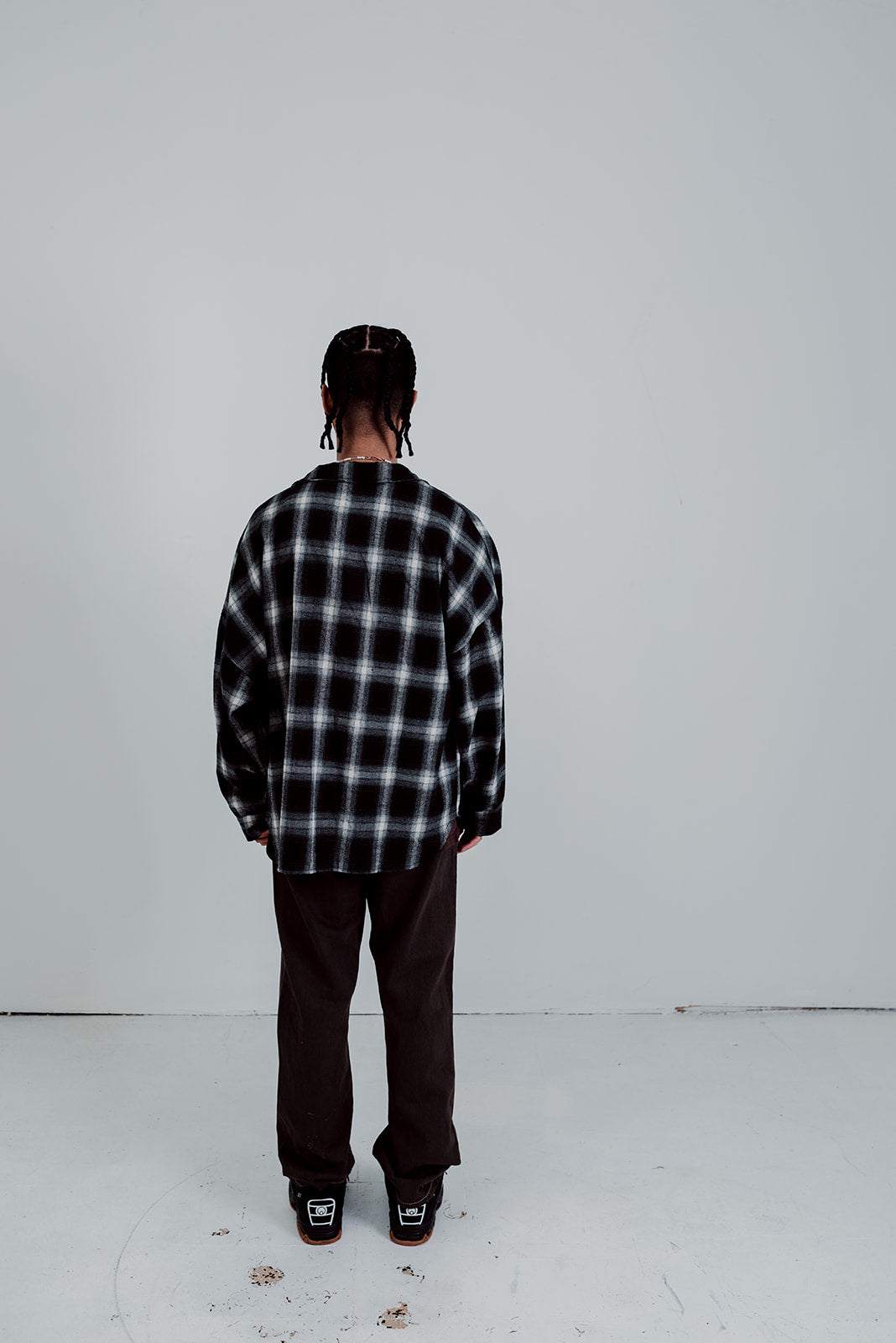 Mens black and 2025 white checkered flannel shirt